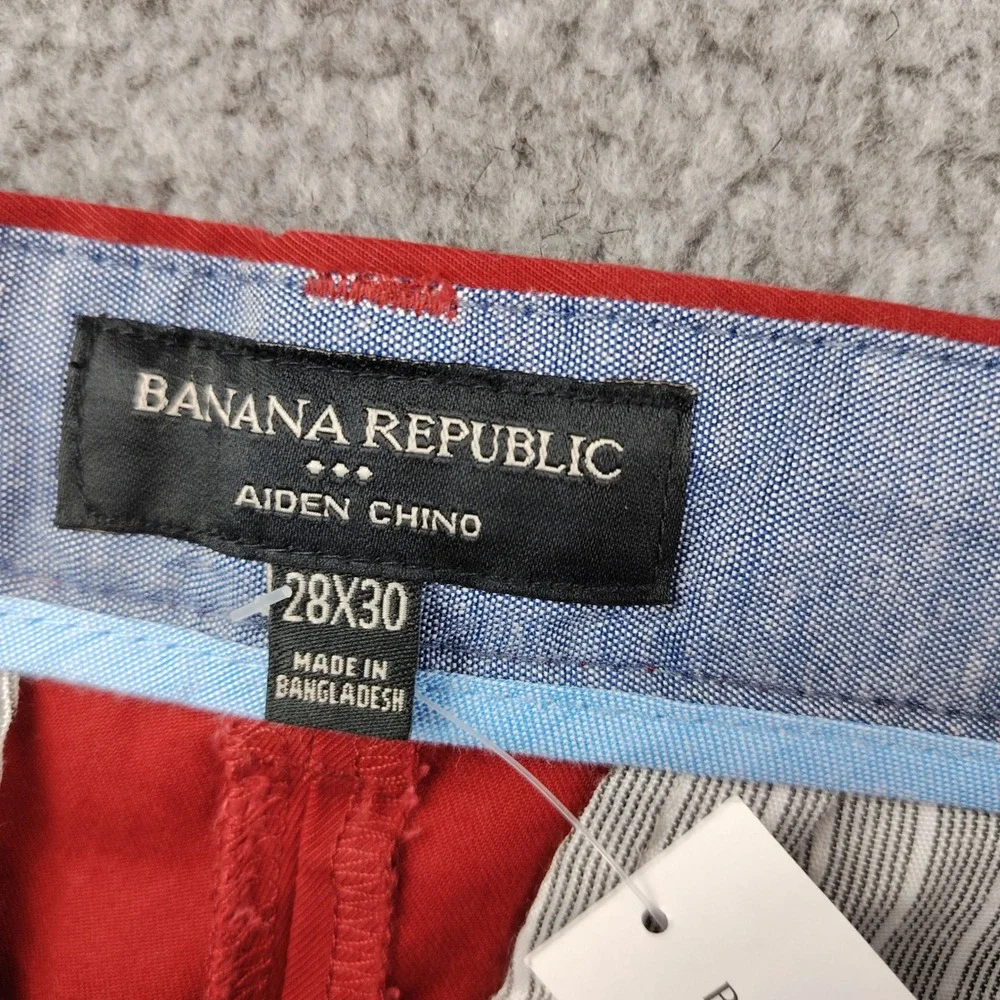 Banana Republic Aiden Slim Fit Stretch Chino Pants Red 28x30‎ Preppy Office NWT